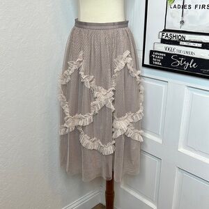 Needle & Thread Mauve Fairy Tale Lace Midi Skirt Size 2